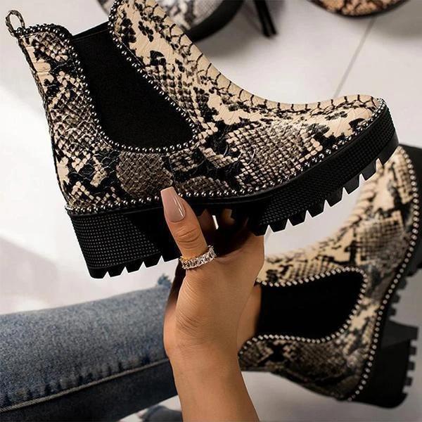 Lydiashoes Fashion Square Heel Slip-On Boots