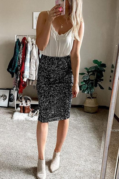 Sequin Pencil Skirt