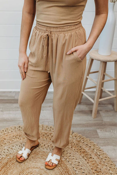 Elastic Waist Tie Dressy Joggers