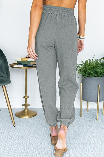 Elastic Waist Tie Dressy Joggers