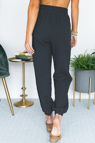 Elastic Waist Tie Dressy Joggers