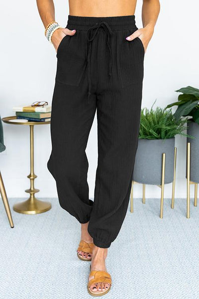 Elastic Waist Tie Dressy Joggers