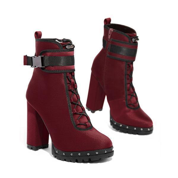 Lydiashoes Wine Red High Heel Boots
