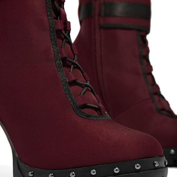 Lydiashoes Wine Red High Heel Boots