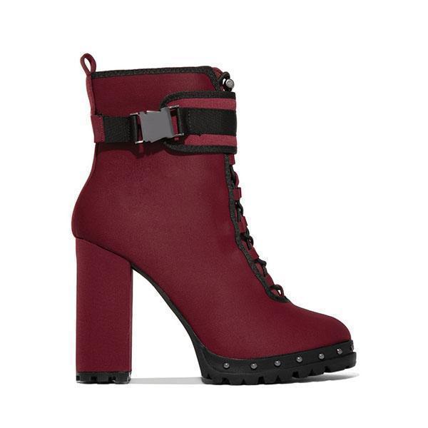 Lydiashoes Wine Red High Heel Boots