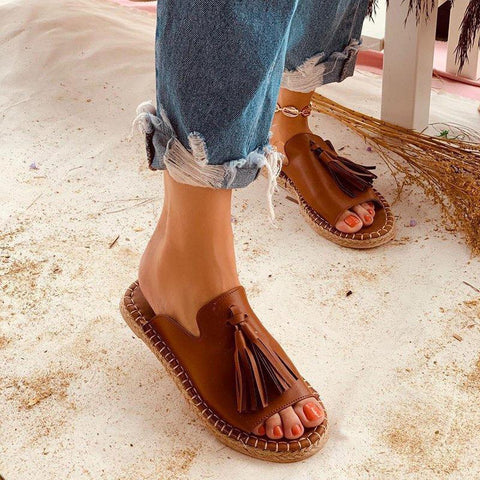 Lydiashoes Women Casual Summer Stylish Slip-On Flat Sandals