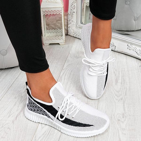 Lydiashoes Breathable Lightweight Lace-Up Sneakers