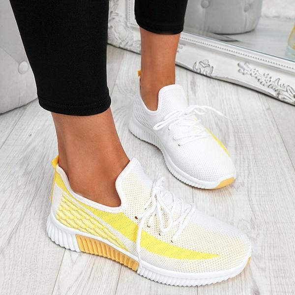 Lydiashoes Breathable Lightweight Lace-Up Sneakers
