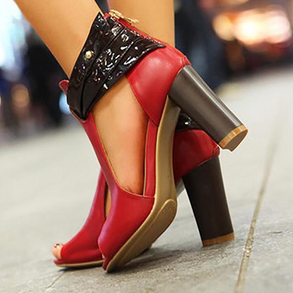 Lydiashoes Women Fashion Pu Hollow-Out Peep Toe High Heel Sandals