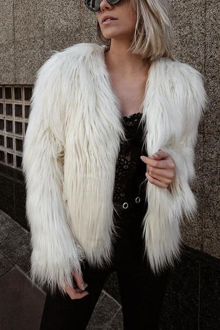 Faux Fur Coat - girlyrose.com