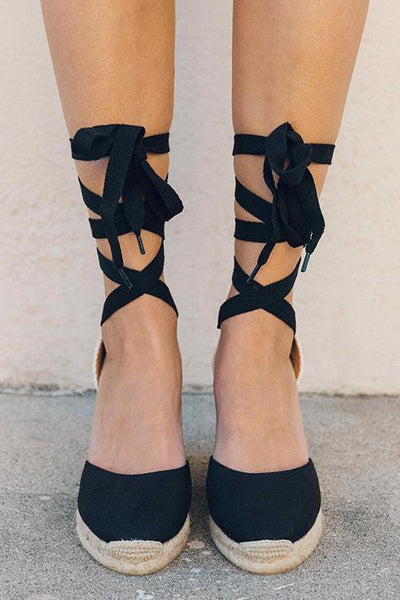 High Heel Platform Lace up Wedge - girlyrose.com