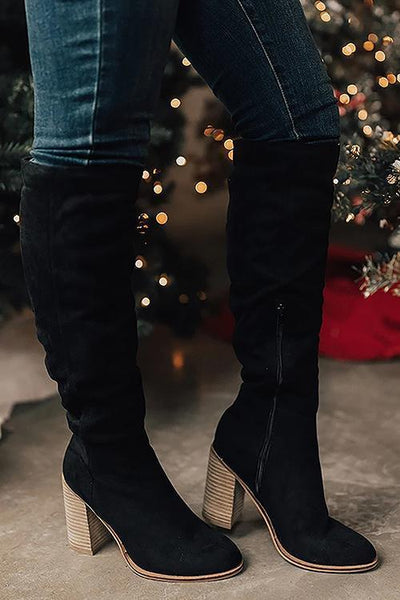 High Heels Zipper Knee Boots - girlyrose.com