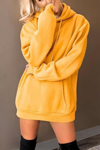 Pockets Drawstring Loose Hoodie