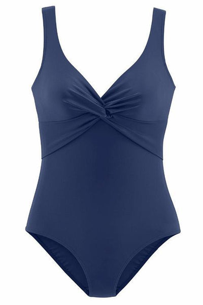 Vintage V Neck One Piece Swimsuit - girlyrose.com