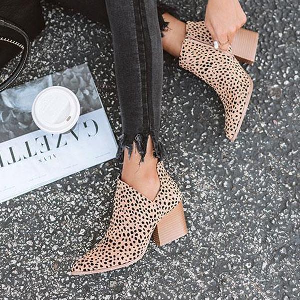 Lydiashoes Fashion Stylish Pointed Toe Leopard Booties