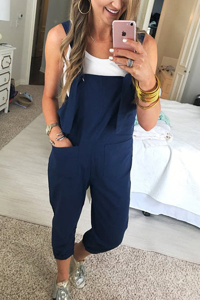 Pockets Loose Sleeveless Jumpsuit