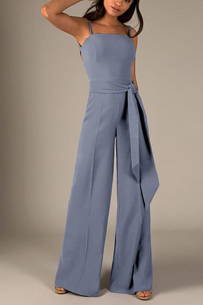 Knot Backless Slip Jumpsuits