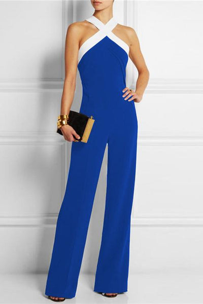 Cross Neck Sleeveless Jumpsuits