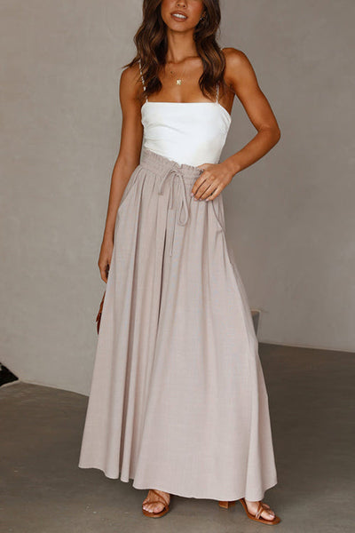 Drawstring Wide Leg Pants