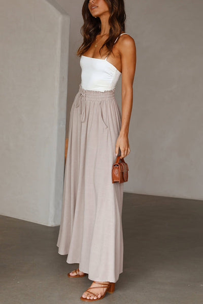 Drawstring Wide Leg Pants