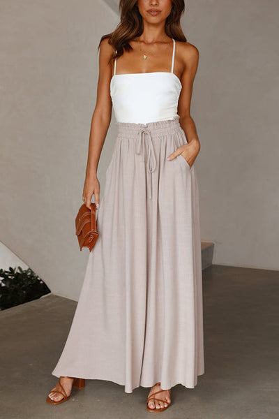 Drawstring Wide Leg Pants