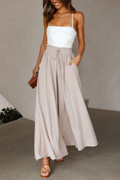 Drawstring Wide Leg Pants