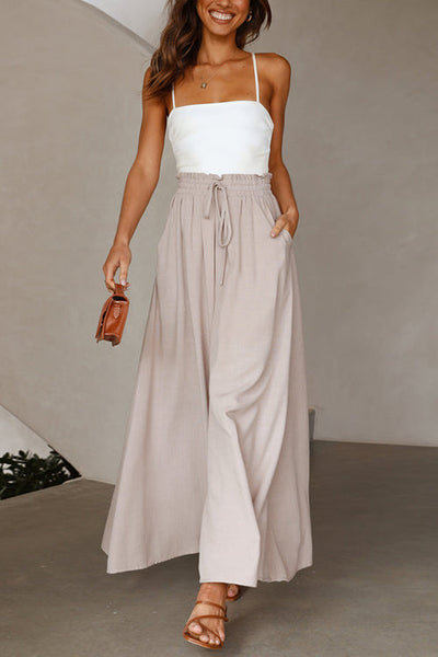 Drawstring Wide Leg Pants