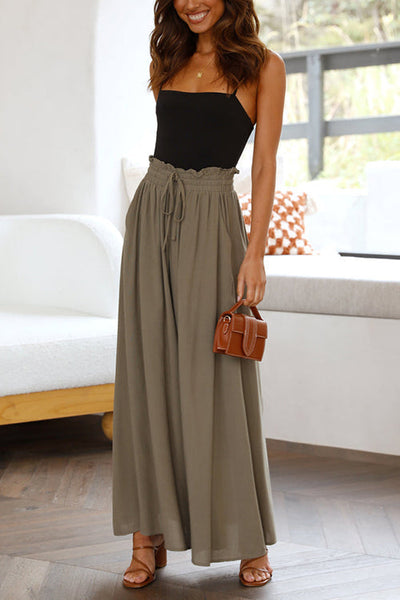 Drawstring Wide Leg Pants