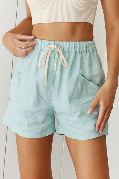 Drawstring Waist Pockets Shorts