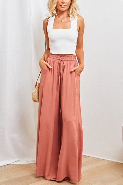 Drawstring Wide Leg Pants