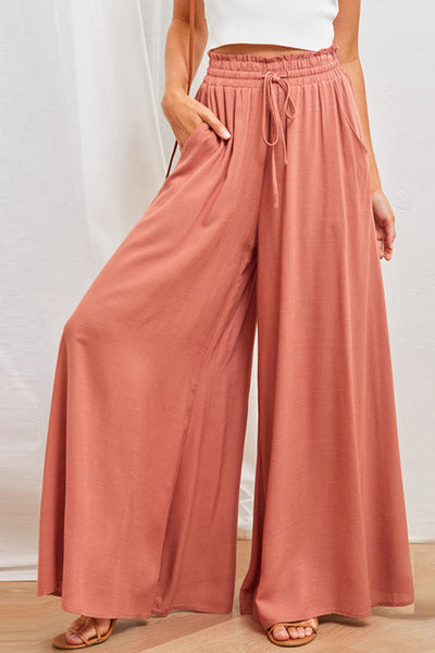 Drawstring Wide Leg Pants