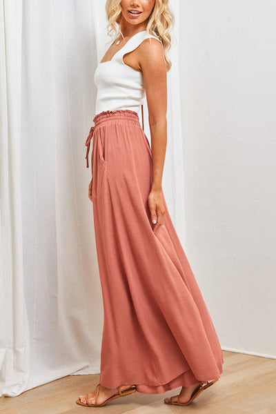 Drawstring Wide Leg Pants