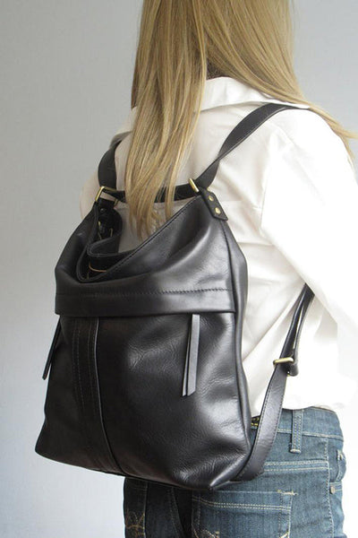 Leather Convertible Backpack