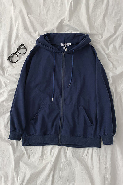 Pockets Loose Hoodie Coat