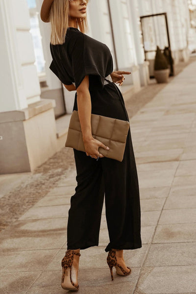 Faux Wrap Wide Leg Jumpsuit