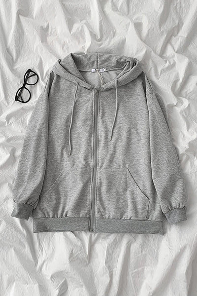 Pockets Loose Hoodie Coat