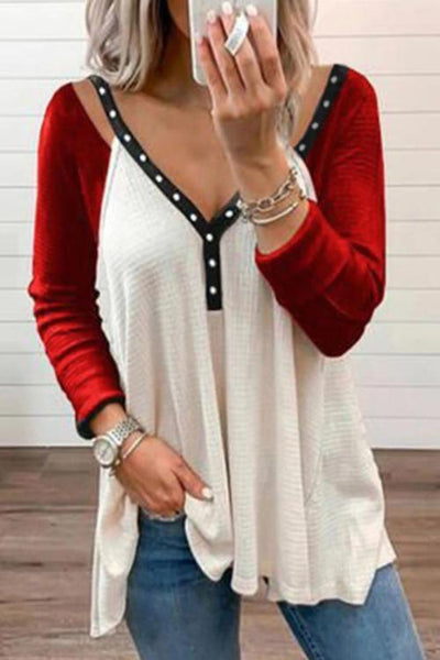 Leopard Patchwork Long Sleeve T Shirt - girlyrose.com