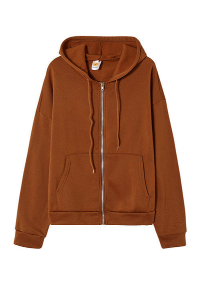 Pockets Loose Hoodie Coat