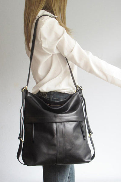 Leather Convertible Backpack