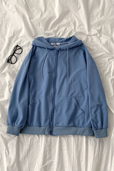 Pockets Loose Hoodie Coat