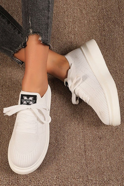 Knit Hole Platform Snakers