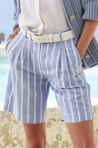 Stripe Pockets Shorts - girlyrose.com