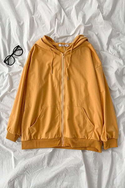 Pockets Loose Hoodie Coat