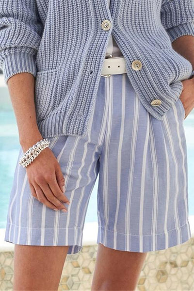 Stripe Pockets Shorts - girlyrose.com