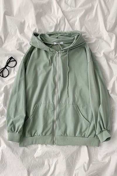 Pockets Loose Hoodie Coat