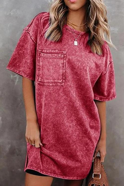 Pockets Loose T Shirt Dress - girlyrose.com