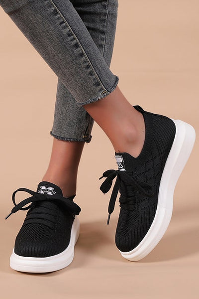 Knit Hole Platform Snakers