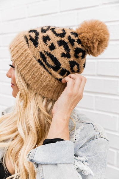 Leopard Knit Beanie