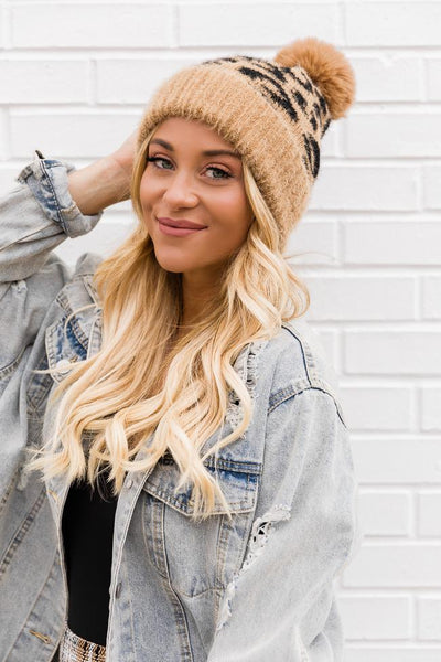 Leopard Knit Beanie