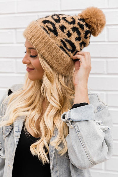 Leopard Knit Beanie